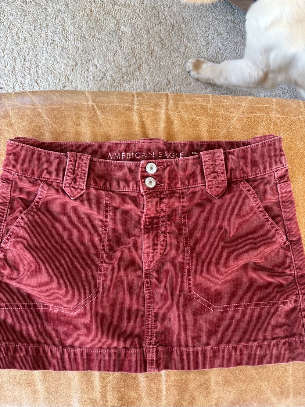 American Eagle Outfitters Corduroy Mini Skirt in Deep Wine